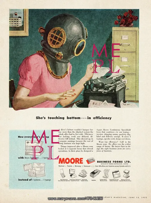 : 1952 Moore Business Machines Ad : 1952 Moore Business Machines Ad