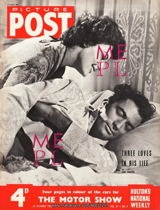 : 1952 Picture Post man asleep in bed : 1952 Picture Post man asleep in bed