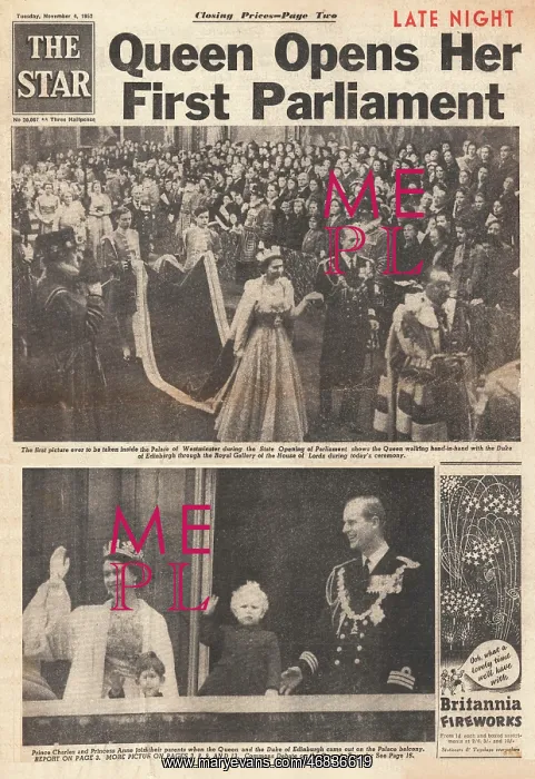 : 1952 The Star Queen opens her first Parliament : 1952 The Star Queen opens her first Parliament