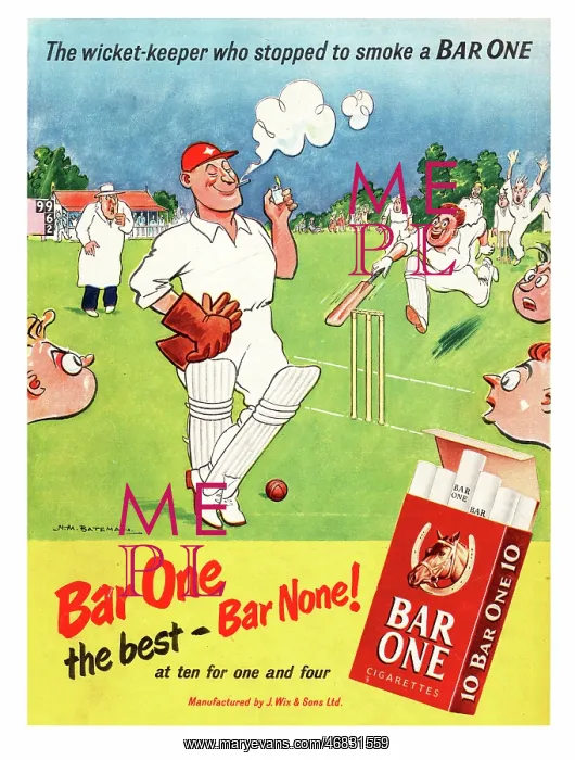 : 1952 UK advert Bar One cigarettes : 1952 UK advert Bar One cigarettes