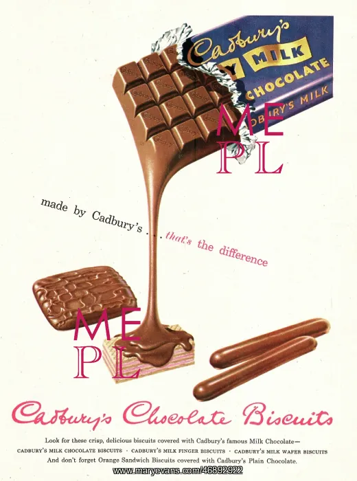 : 1952 UK advert Cadbury's chocolate biscuits : 1952 UK advert Cadbury's chocolate biscuits