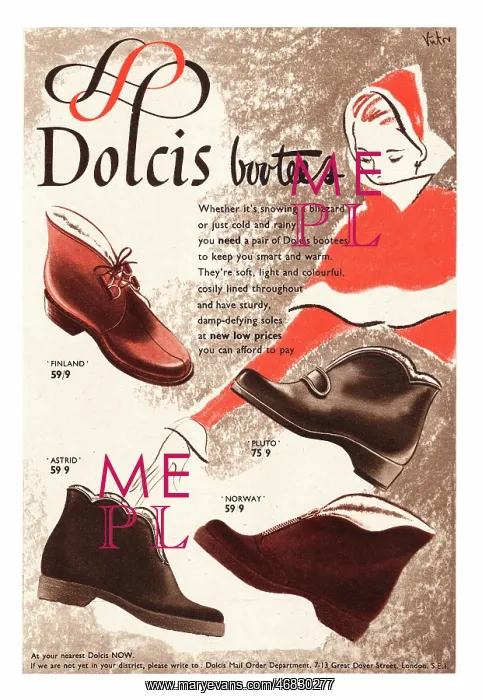 : 1952 UK advert Dolcis bootees : 1952 UK advert Dolcis bootees