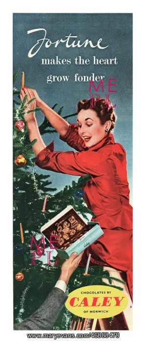 : 1952 UK advert Fortune chocolates by Caley : 1952 UK advert Fortune chocolates by Caley