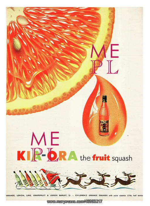 : 1952 UK advert Kia-ora fruit drink : 1952 UK advert Kia-ora fruit drink