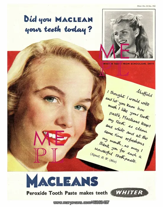 : 1952 UK advert Macleans tooth paste : 1952 UK advert Macleans tooth paste
