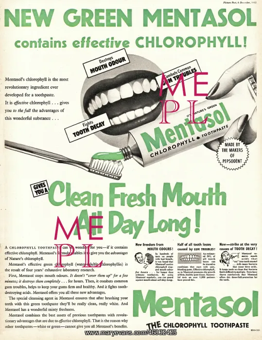 : 1952 UK advert Mentasol tooth paste : 1952 UK advert Mentasol tooth paste
