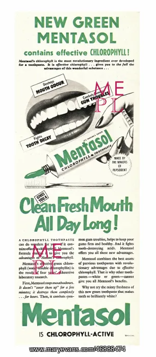 : 1952 UK advert Mentasol tooth paste : 1952 UK advert Mentasol tooth paste
