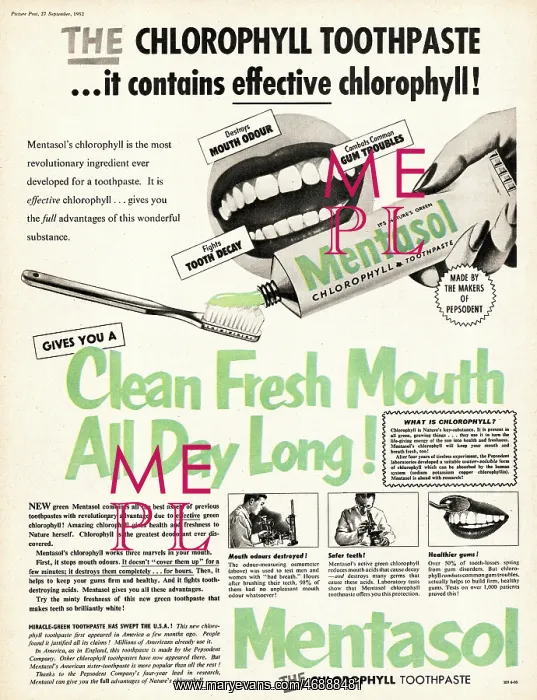 : 1952 UK advert Mentasol tooth paste : 1952 UK advert Mentasol tooth paste
