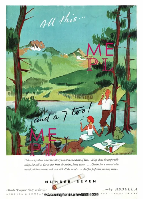 : 1952 UK advert Number Seven cigarettes : 1952 UK advert Number Seven cigarettes