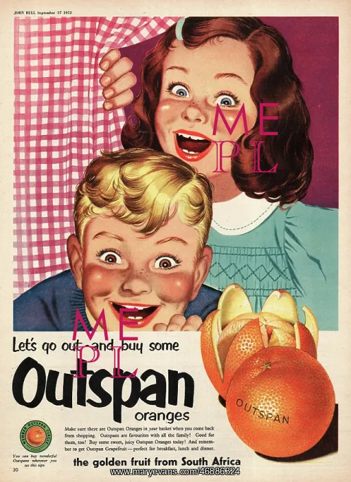  : 1952 UK advert Outspan oranges