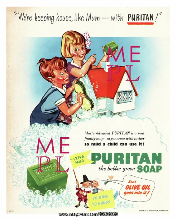 : 1952 UK advert Puritan soap : 1952 UK advert Puritan soap