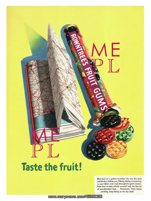 : 1952 UK advert Rowntree's fruit gums : 1952 UK advert Rowntree's fruit gums