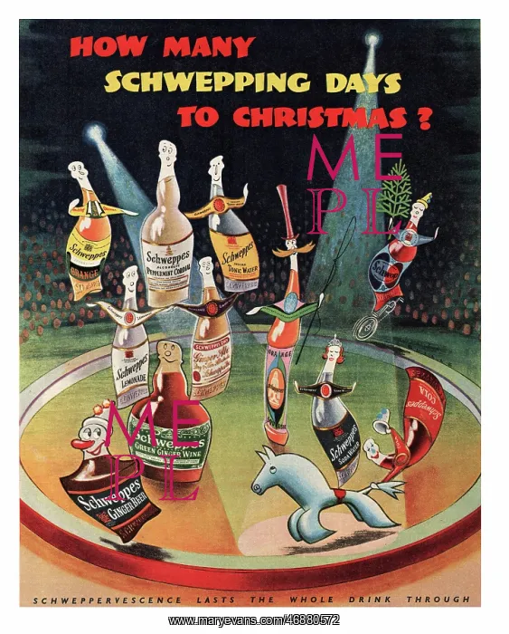 : 1952 UK advert Schweppes drinks : 1952 UK advert Schweppes drinks