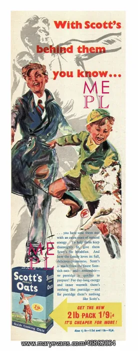 : 1952 UK advert Scott's Oats : 1952 UK advert Scott's Oats