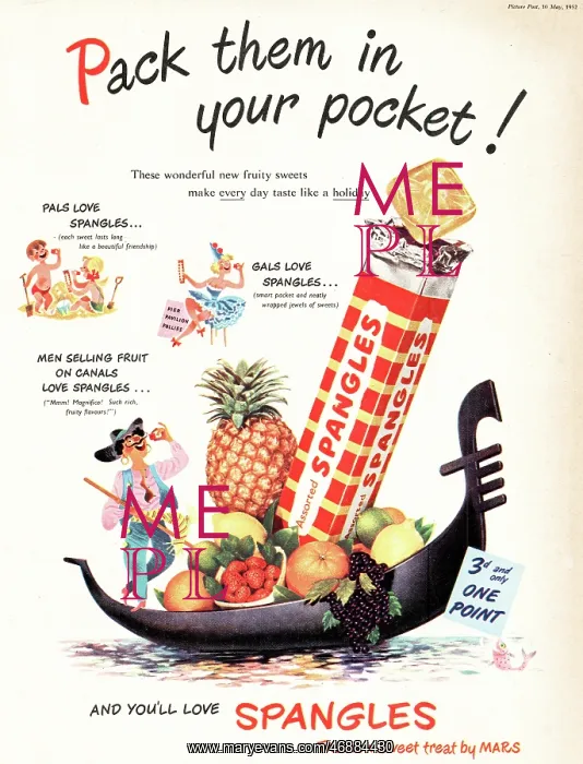 : 1952 UK advert Spangles sweets : 1952 UK advert Spangles sweets