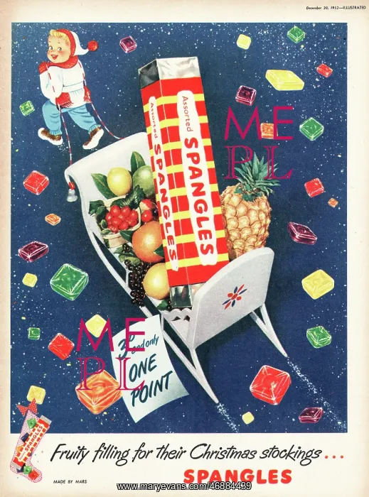 : 1952 UK advert Spangles sweets : 1952 UK advert Spangles sweets