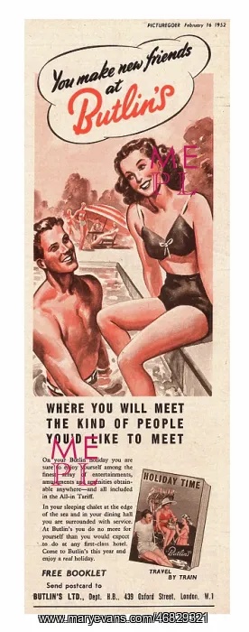 : 1952 UK magazine advert Butlin's : 1952 UK magazine advert Butlin's
