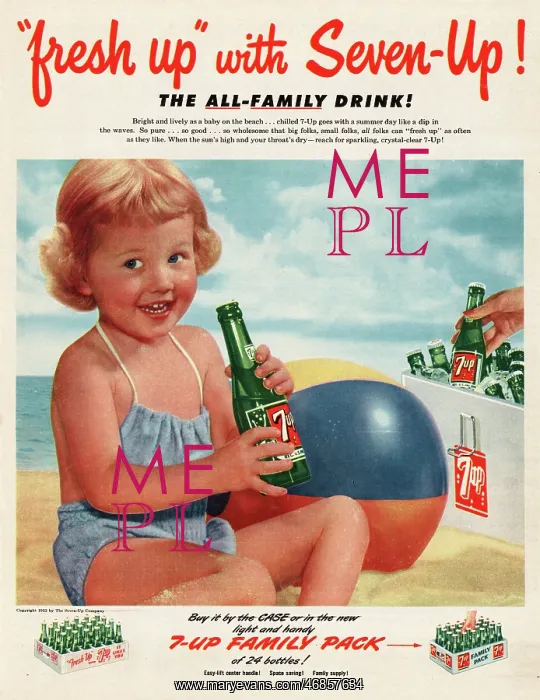 : 1952 U.S. Magazine 7 Up Advert : 1952 U.S. Magazine 7 Up Advert