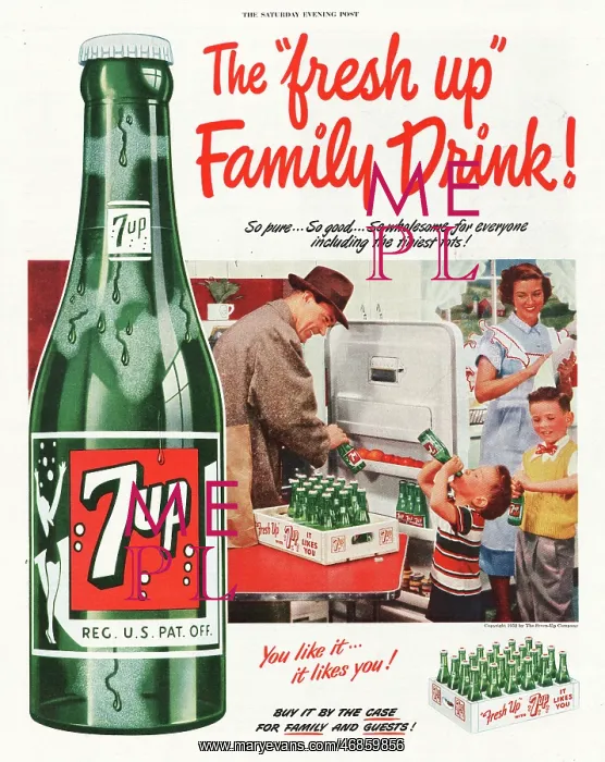 : 1952 U.S. Magazine 7 Up Advert : 1952 U.S. Magazine 7 Up Advert