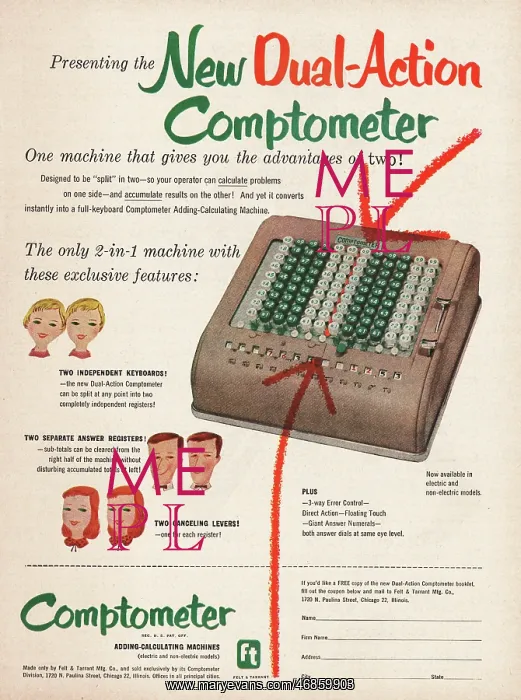 : 1952 U.S. Magazine Comptometer Advert : 1952 U.S. Magazine Comptometer Advert