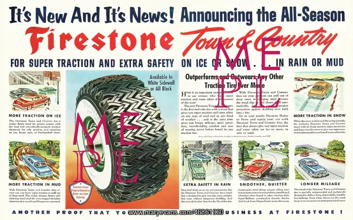 : 1952 U.S. Magazine Firestone Tyres Advert : 1952 U.S. Magazine Firestone Tyres Advert