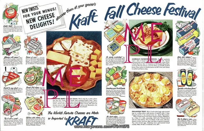 : 1952 U.S. Magazine Kraft Cheese Advert : 1952 U.S. Magazine Kraft Cheese Advert