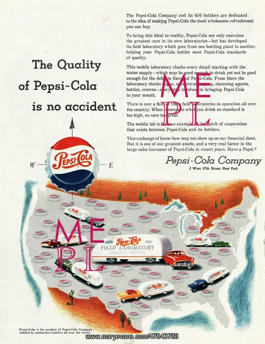 : 1952 U.S. Magazine Pepsi Cola Advert : 1952 U.S. Magazine Pepsi Cola Advert