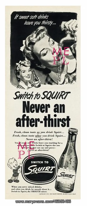 : 1952 U.S. Magazine Squirt Drink Advert