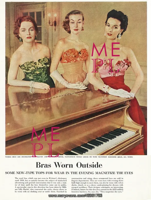 : 1952 U.S. Magazine Strapless Dresses Advert : 1952 U.S. Magazine Strapless Dresses Advert