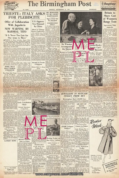 : 1953 Birmingham Post Conference on future of Trieste : 1953 Birmingham Post Conference on future of Trieste