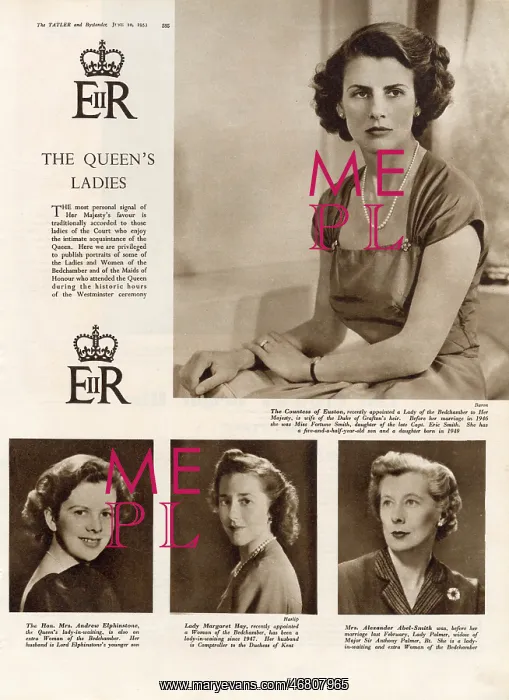 : 1953 Coronation - The Queen's Ladies : 1953 Coronation - The Queen's Ladies