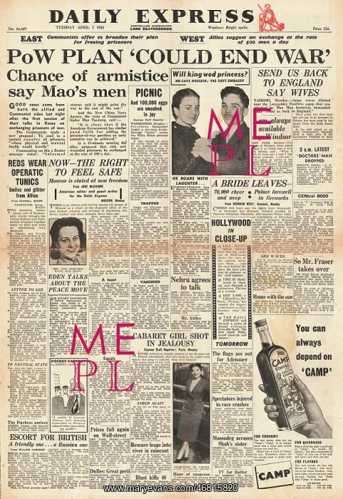 : 1953 Daily Express Korean War : 1953 Daily Express Korean War