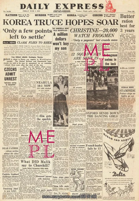 : 1953 Daily Express Korean War : 1953 Daily Express Korean War