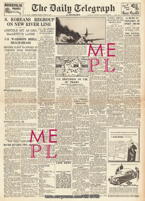: 1953 Daily Telegraph Korean War : 1953 Daily Telegraph Korean War