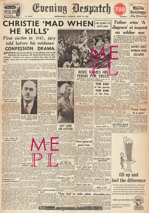: 1953 Evening Despatch 10 Rillington Place : 1953 Evening Despatch 10 Rillington Place