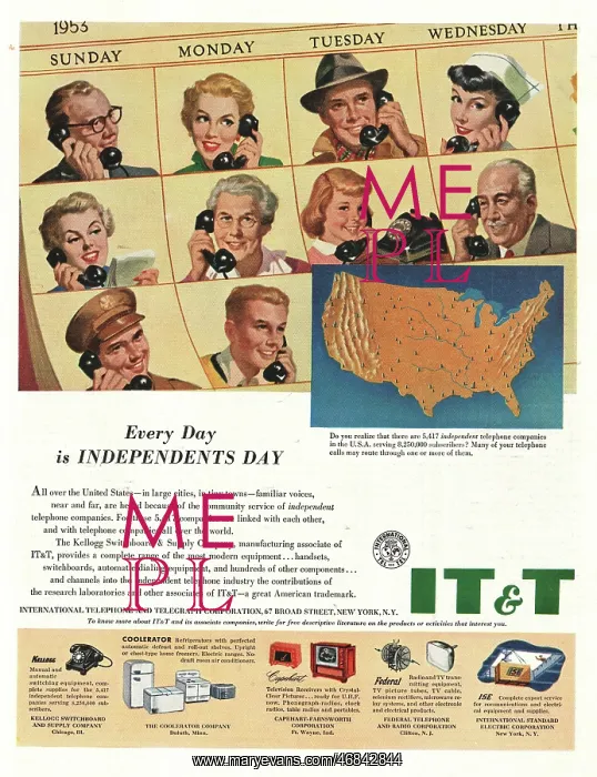 : 1953 US Magazine ad IT&T electricals : 1953 US Magazine ad IT&T electricals