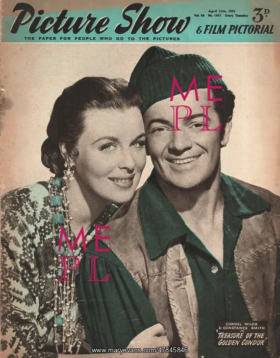 : 1953 Picture Show Cornel Wilde and Constance Smith : 1953 Picture Show Cornel Wilde and Constance Smith
