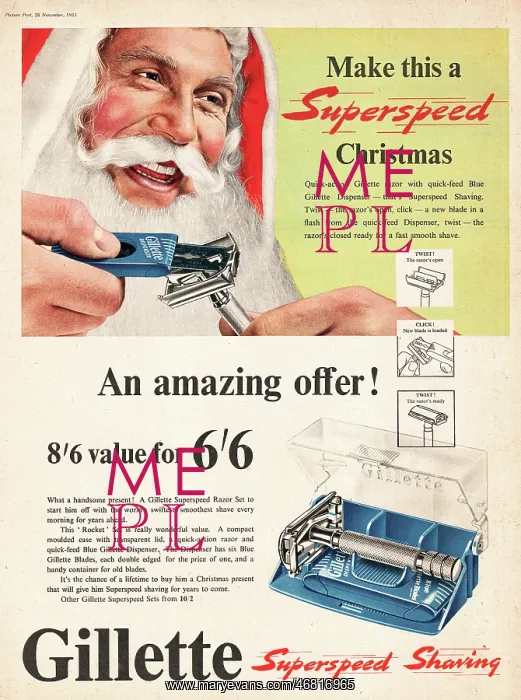 : 1953 UK advert Gillette shaving set : 1953 UK advert Gillette shaving set