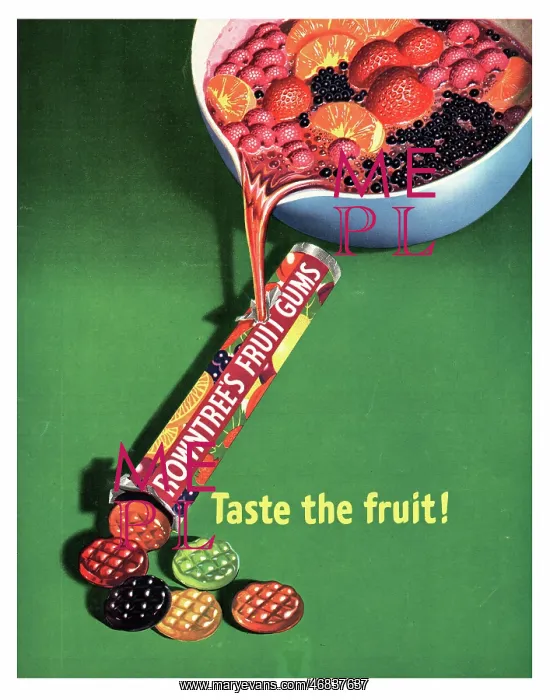 : 1953 UK advert Rowntree's fruit gums : 1953 UK advert Rowntree's fruit gums