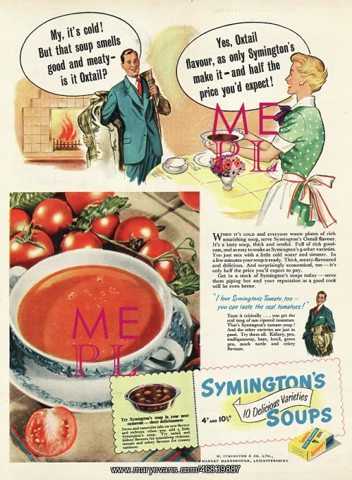 : 1953 UK advert Symington's soups : 1953 UK advert Symington's soups