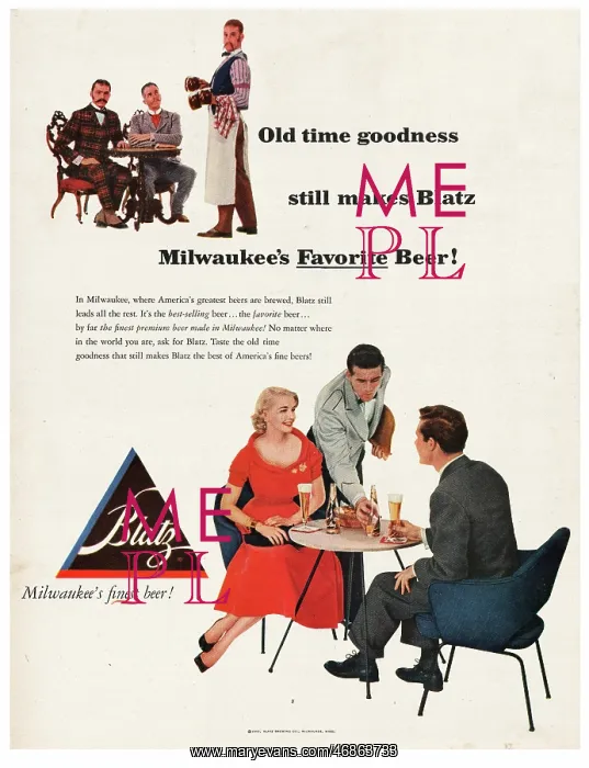 : 1953 U.S. Magazine Blatz beer Advert : 1953 U.S. Magazine Blatz beer Advert