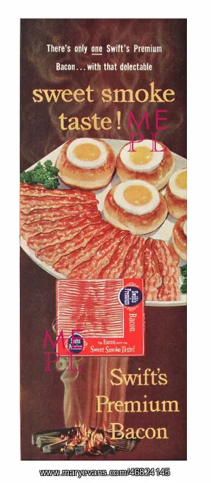 : 1953 U.S. Magazine Swift Bacon Advert : 1953 U.S. Magazine Swift Bacon Advert