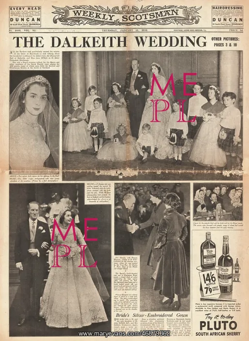 : 1953 Weekly Scotsman wedding of Earl of Dalkeith : 1953 Weekly Scotsman wedding of Earl of Dalkeith