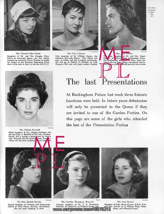  : The 1958 Season - The last Presentations