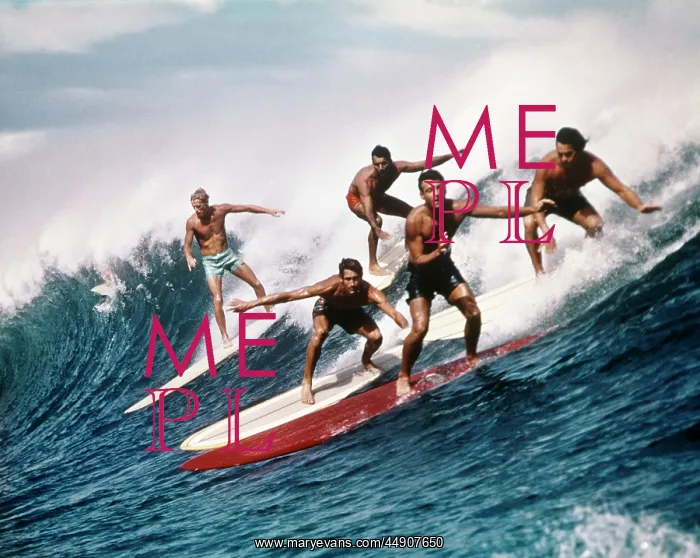  : 1960s 1970s Five Men Surfing