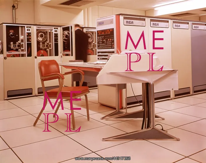 : 1960s 1970s Office Computer Room Man Technician Changing : 1960s 1970s Office Computer Room Man Technician Changing