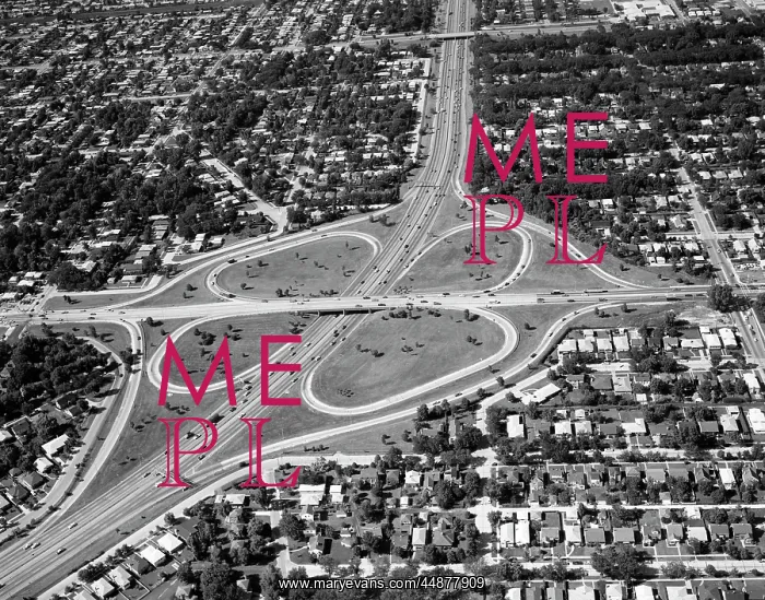  : 1960s Aerial Of Illinois Cloverleaf