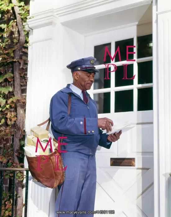 : 1960s African-American Man Mailman : 1960s African-American Man Mailman