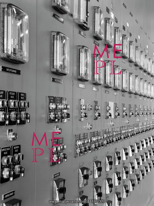 : 1960s Angled View Of Knobs & Meters : 1960s Angled View Of Knobs & Meters