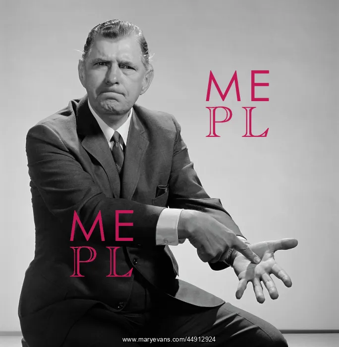 : 1960s ANGRY MAN POINTING TO PALM OF HIS HAND : 1960s ANGRY MAN POINTING TO PALM OF HIS HAND